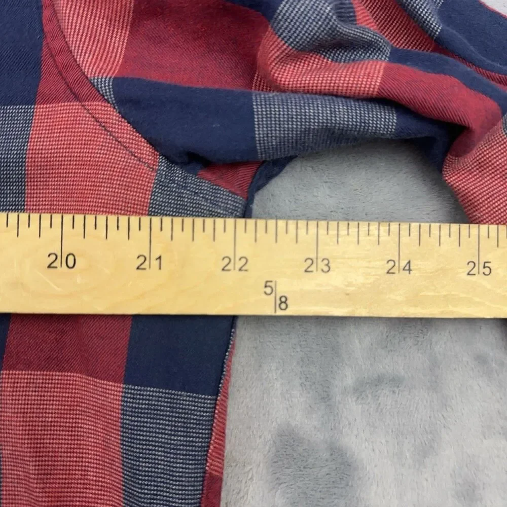 J Crew Shirt Mens Size M Red Navy Blue Buffalo Plaid Check Cotton Button Down